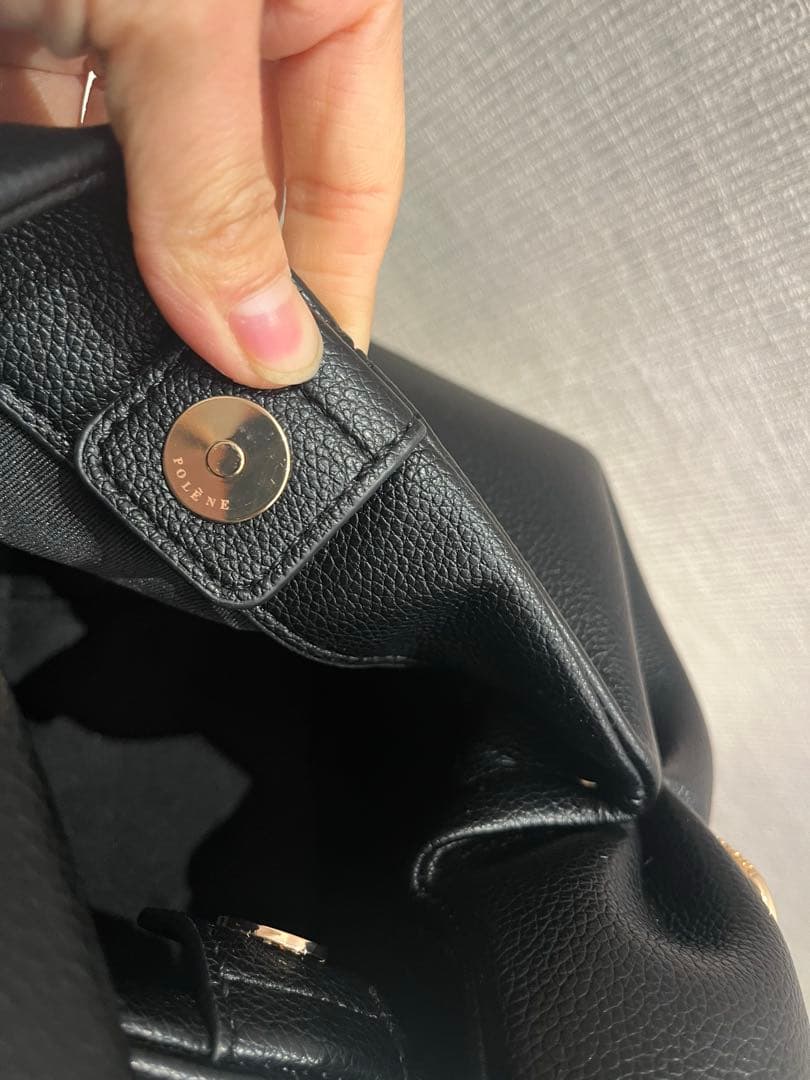 POLENE 黒 ショルダーバッグ Cyme 大 ラージサイズ