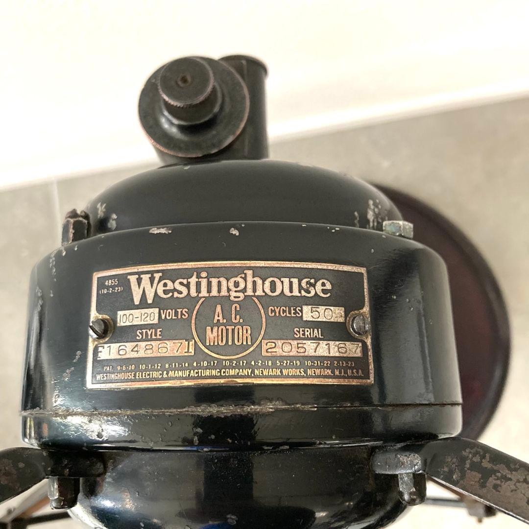 Westinghouse ウエスティングハウス 扇風機 当時物 木製台座付き