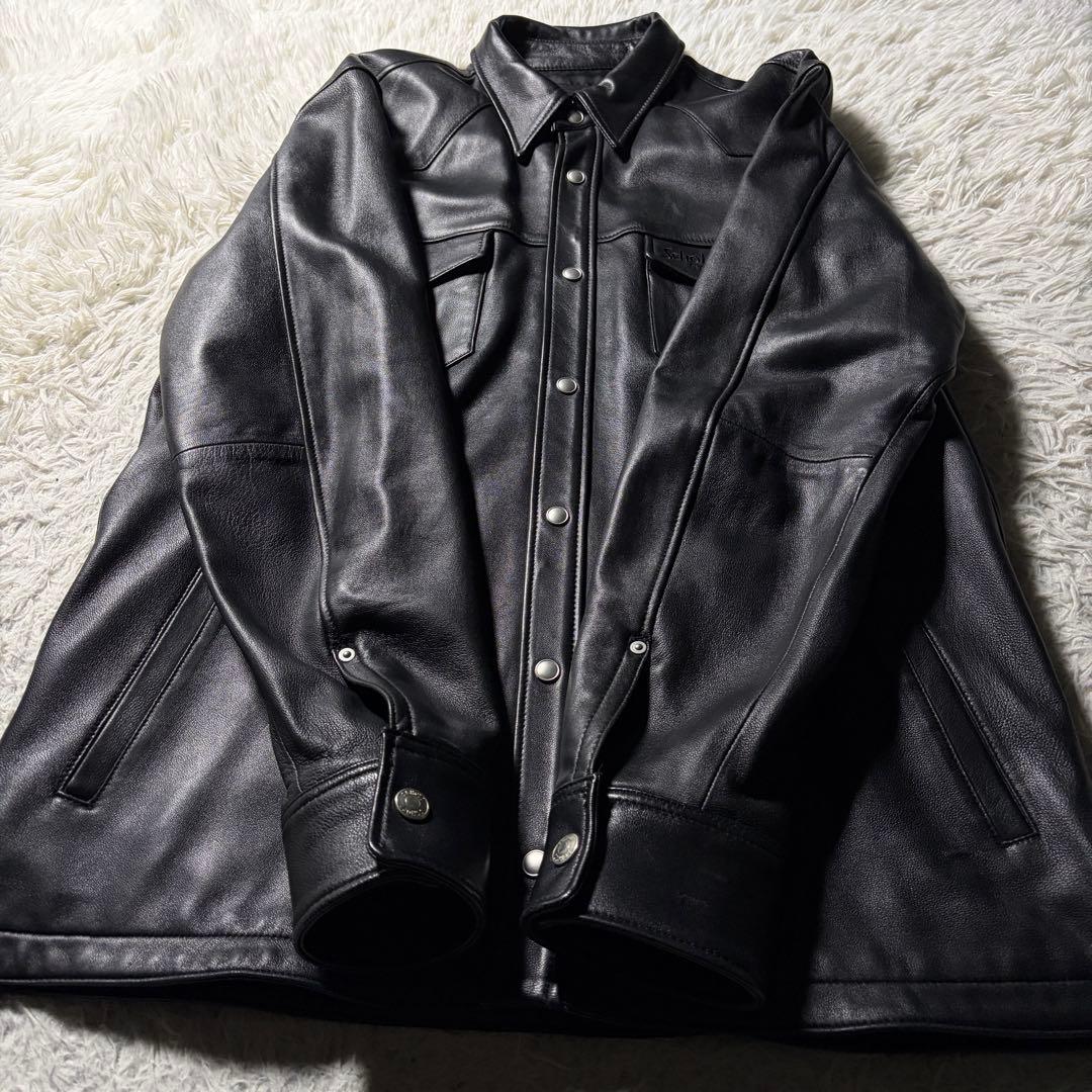 ベ*!様 極美品□schott レザージャケット 羊革 ラムレザー ブラック L