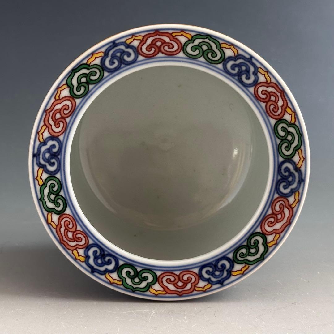 工芸品　赤絵　四君子図　香炉　五代　三浦竹泉　二重箱　信幸造純銀火舎　付　京焼