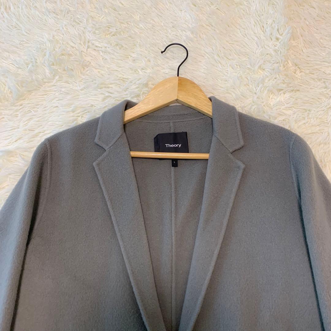 セオリー カシミヤ混 ロング チェスターコート シングル 1ボタン