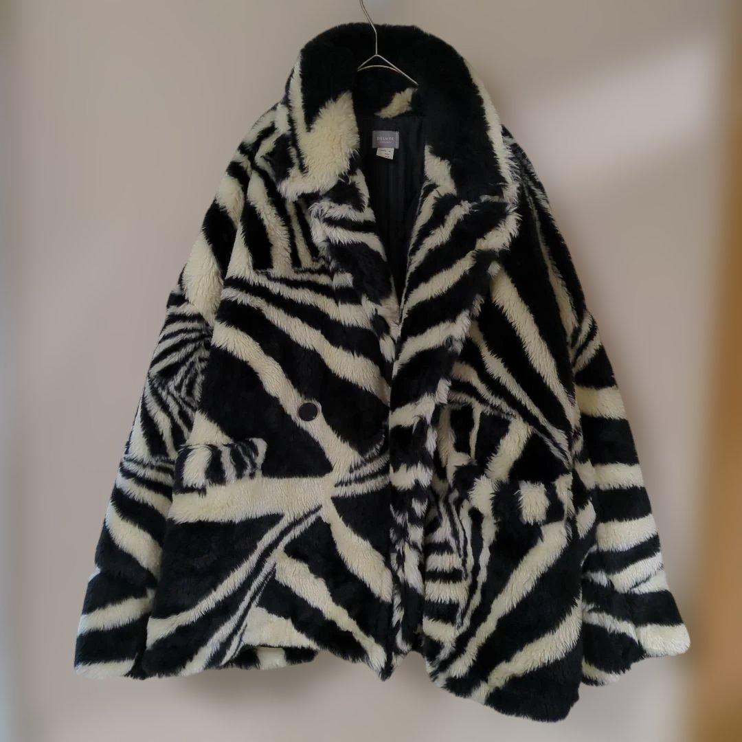 DELUXE ゼブラ柄 ファージャケット オーバーサイズ 日本製 L - メルカリ