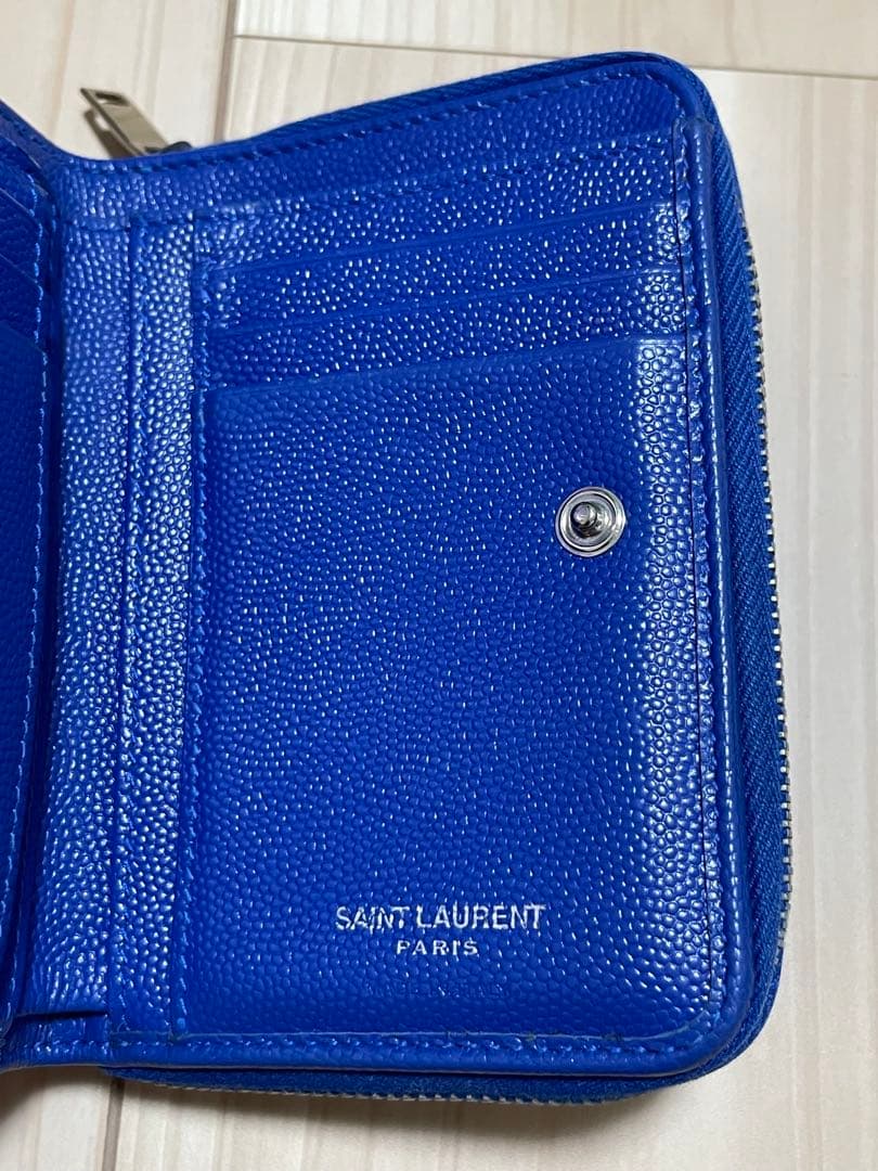 SAINT LAURENT ブルー 二つ折り財布