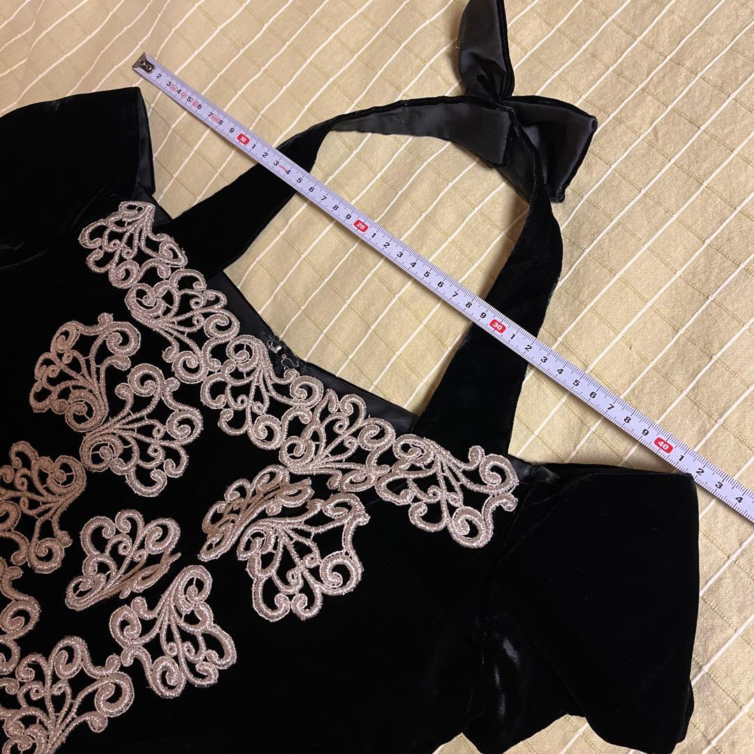 ウエディング カラ－ドレス　ベルベット黒