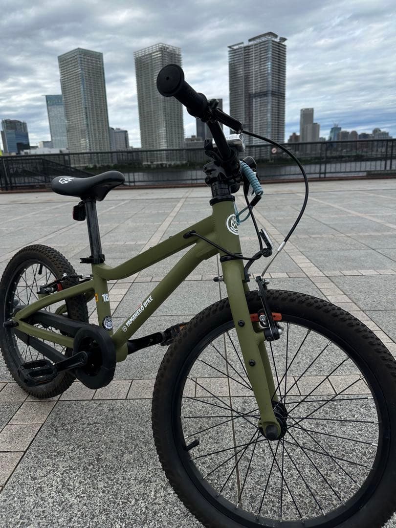 18インチ カーキグリーン 子供用自転車　YAMANEKO BIKE(鍵付)