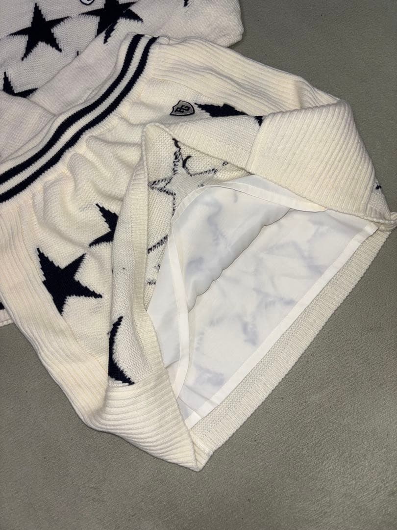 （美品）パーリーゲイツ、STARシリーズ、ニット、セットアップ、サイズ上1、下0