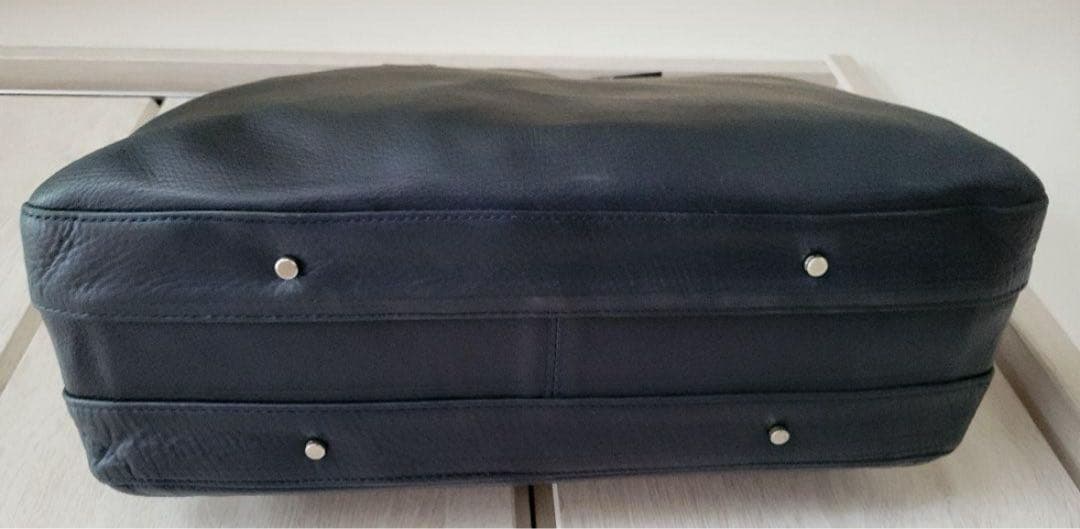 値下げ★アニアリ　ビジネスバッグ　本革★美品　ネイビー