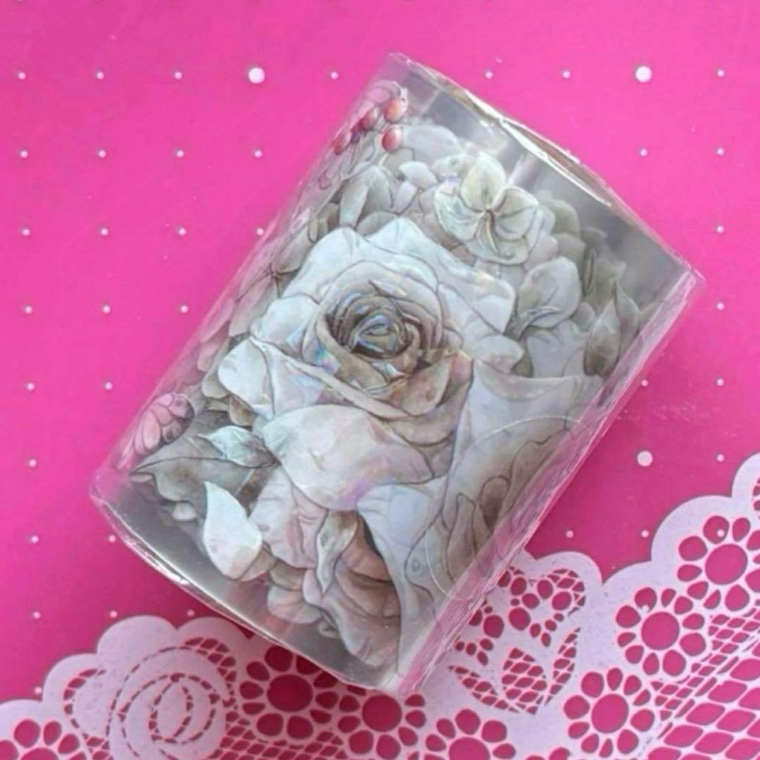 贝壳光 6cm×5m 玫瑰故事 海外マスキングテープ 海外マステ 花 バラ