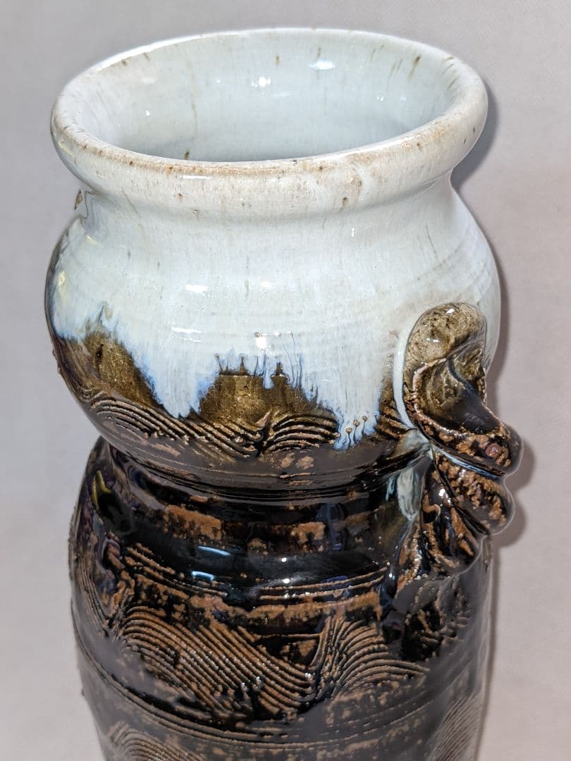 唐津焼 山口康雲 久峰陶苑 朝鮮唐津 花入れ 花瓶 花生け フラワーベース