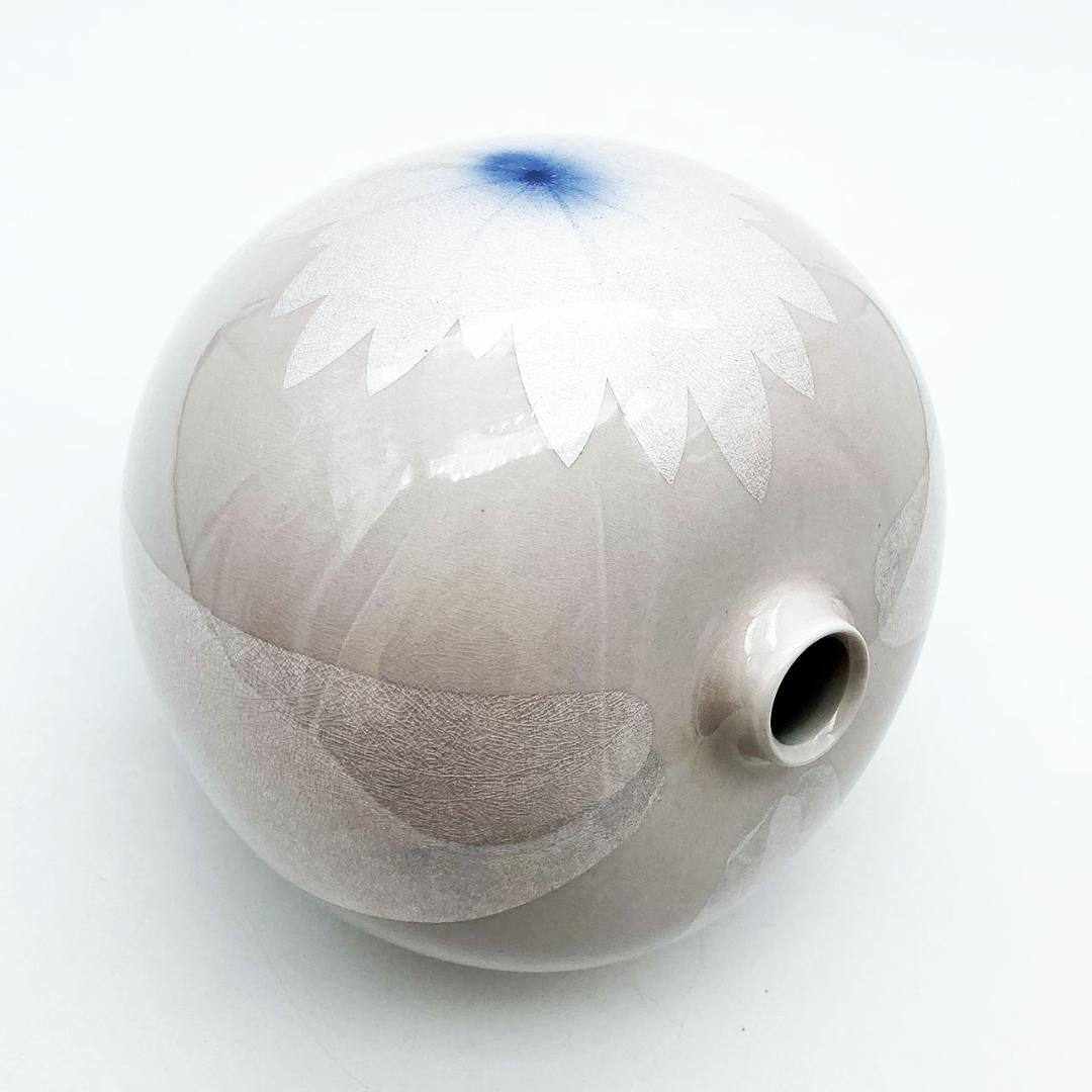 九谷焼 石川県指定無形文化財 中田一於 淡桜釉裏銀彩 花