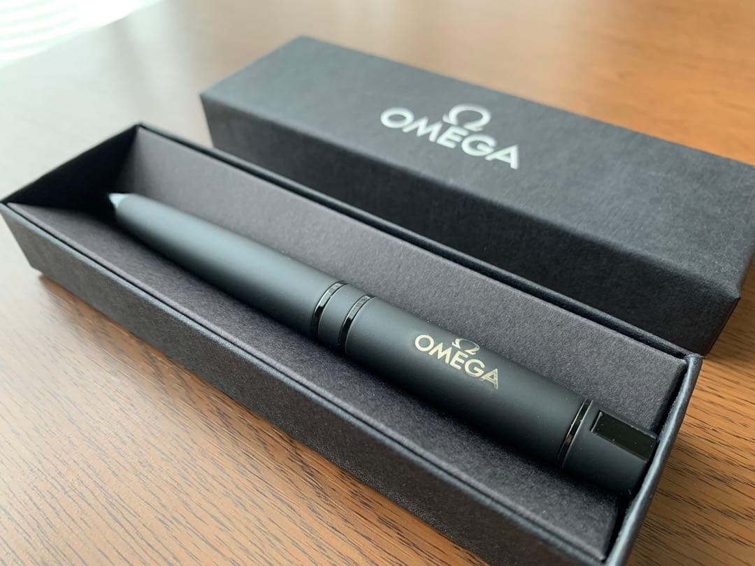 オメガ OMEGA ボールペン ノベルティ 非売品 ブラック 黒 マット調 箱