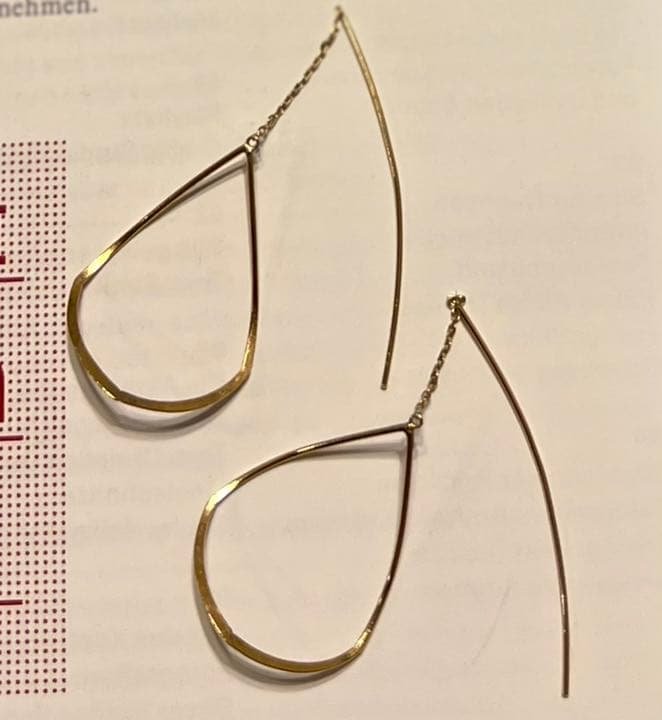 ageteアガット K10 ロングチェーンピアス K10ロングピアス｜ピアス