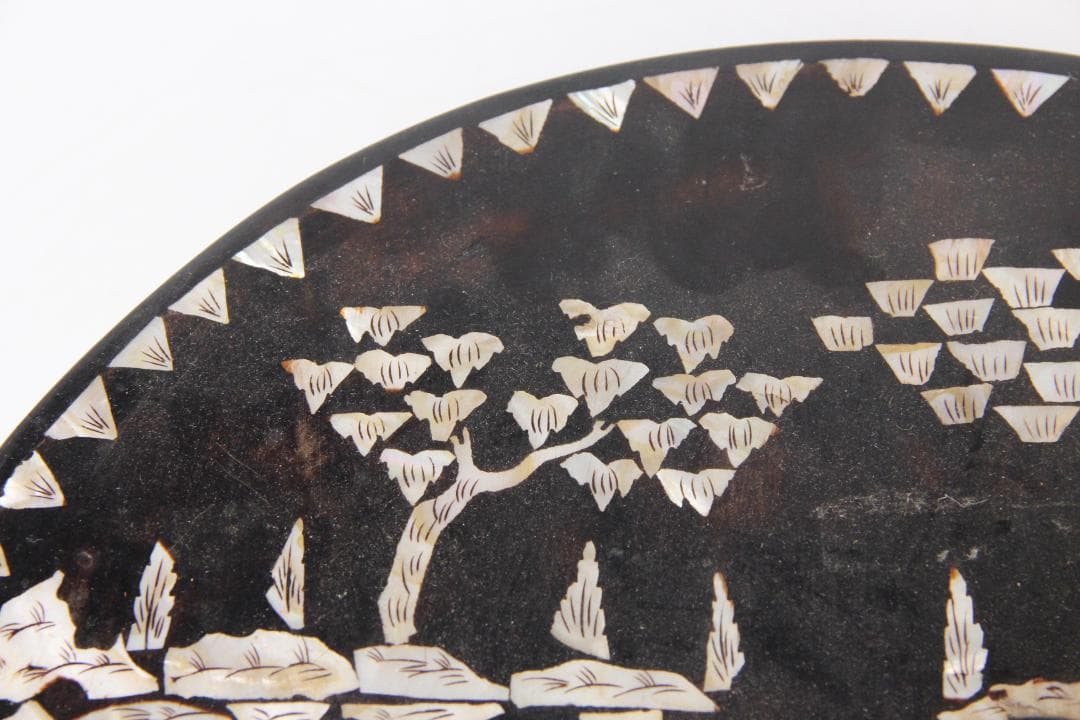 李朝　古朝鮮 朝鮮美術 李朝 螺鈿細工 嵌木造 蓋物　　蓋物 EY11-11