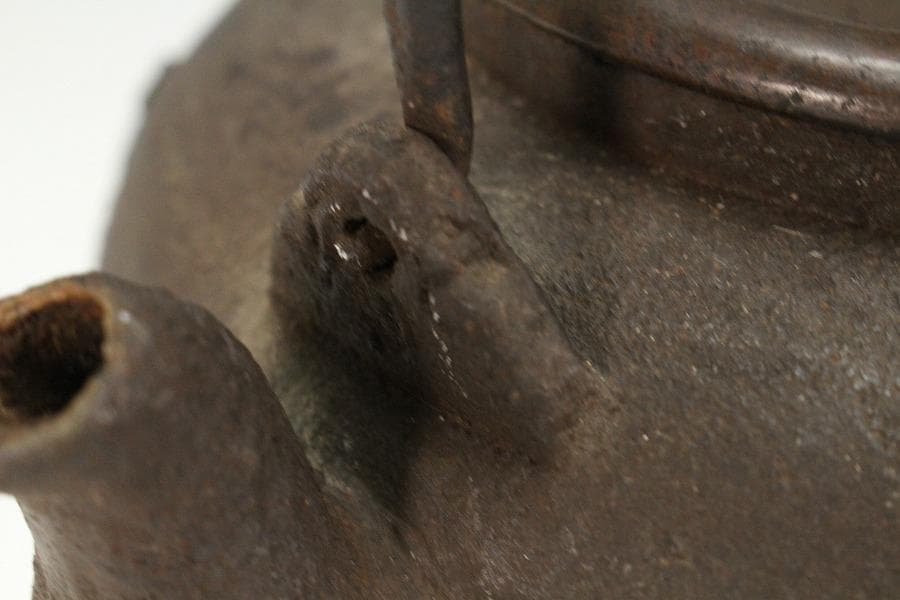 龍文堂造 山水紋 鉄瓶(K-XA822)