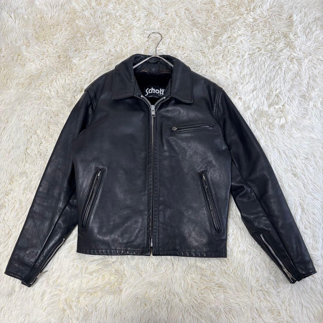 美品✨schott 642 レザージャケット シングルライダース 牛革 40 黒