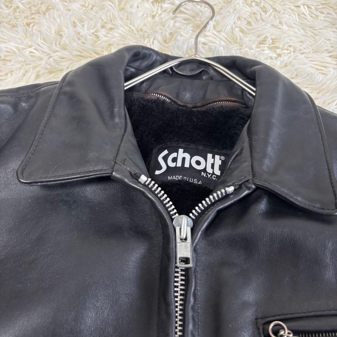 美品✨schott 642 レザージャケット シングルライダース 牛革 40 黒