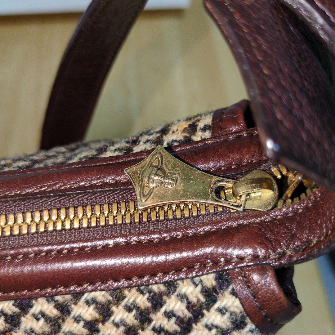 【美品】ヴィヴィアンウエストウッド千鳥格子柄ハンドバッグ