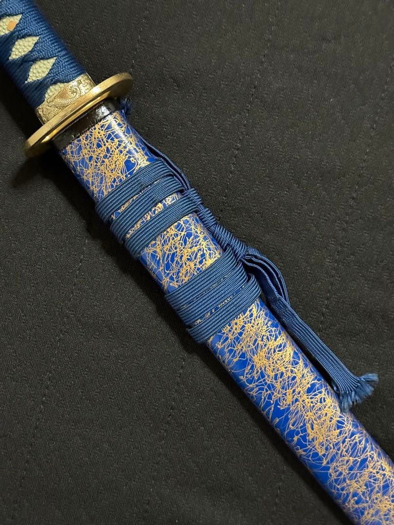 刀　かたな　剣　直江兼続　青金雲塗鞘　樋入　大刀　長尺　模造刀　美術刀　舞踊