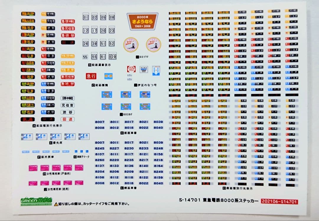 グリーンマックス 東急8000系「更新車」 ８両セット
