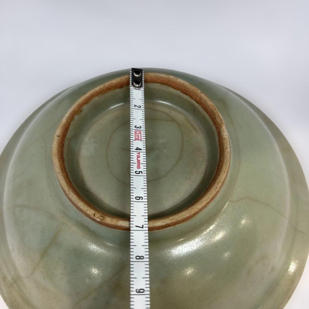 金魚浮彫り 緑色平皿