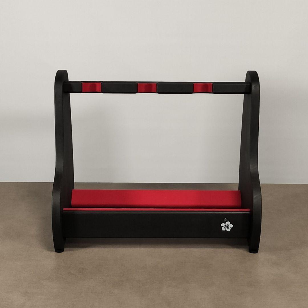 ♪ハンドメイド　沖縄三線スタンド　木製　ブラックカラー 3丁用　匿名配送♪