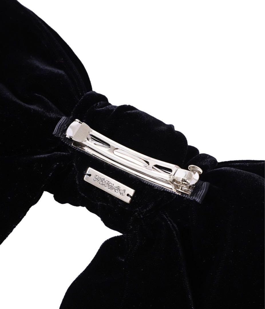 fetico VELVET BOW HAIR CLIP ブラック