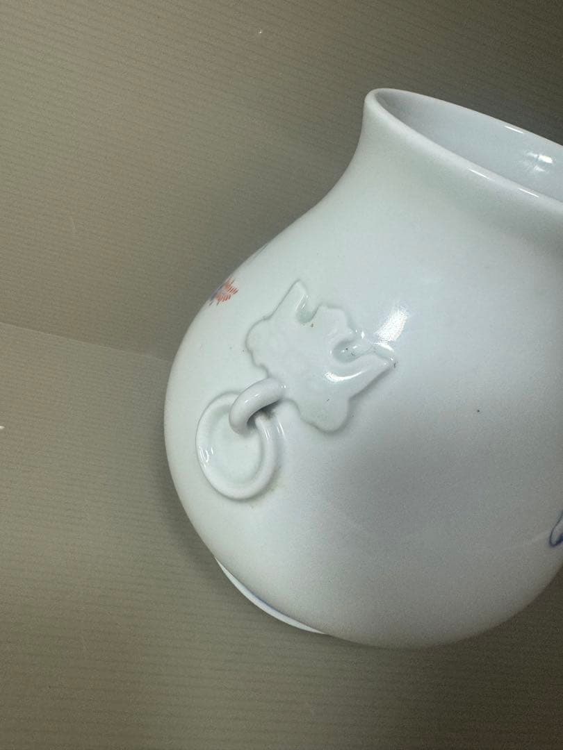 2075 香蘭社 色絵花草 花瓶 時代物