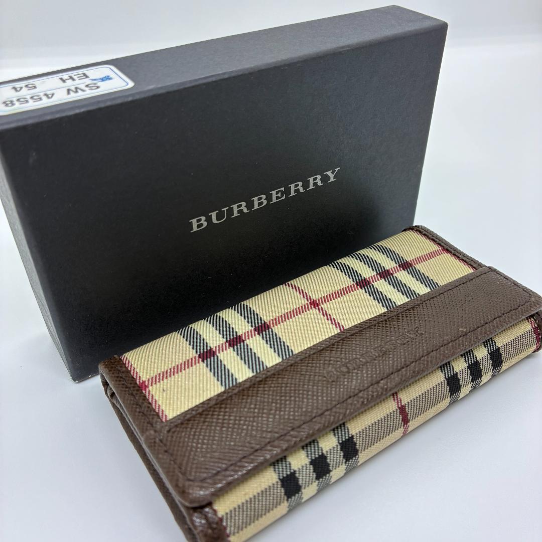 美品 バーバリー キーケース BURBERRY 5連 ノバチェック ベージュ