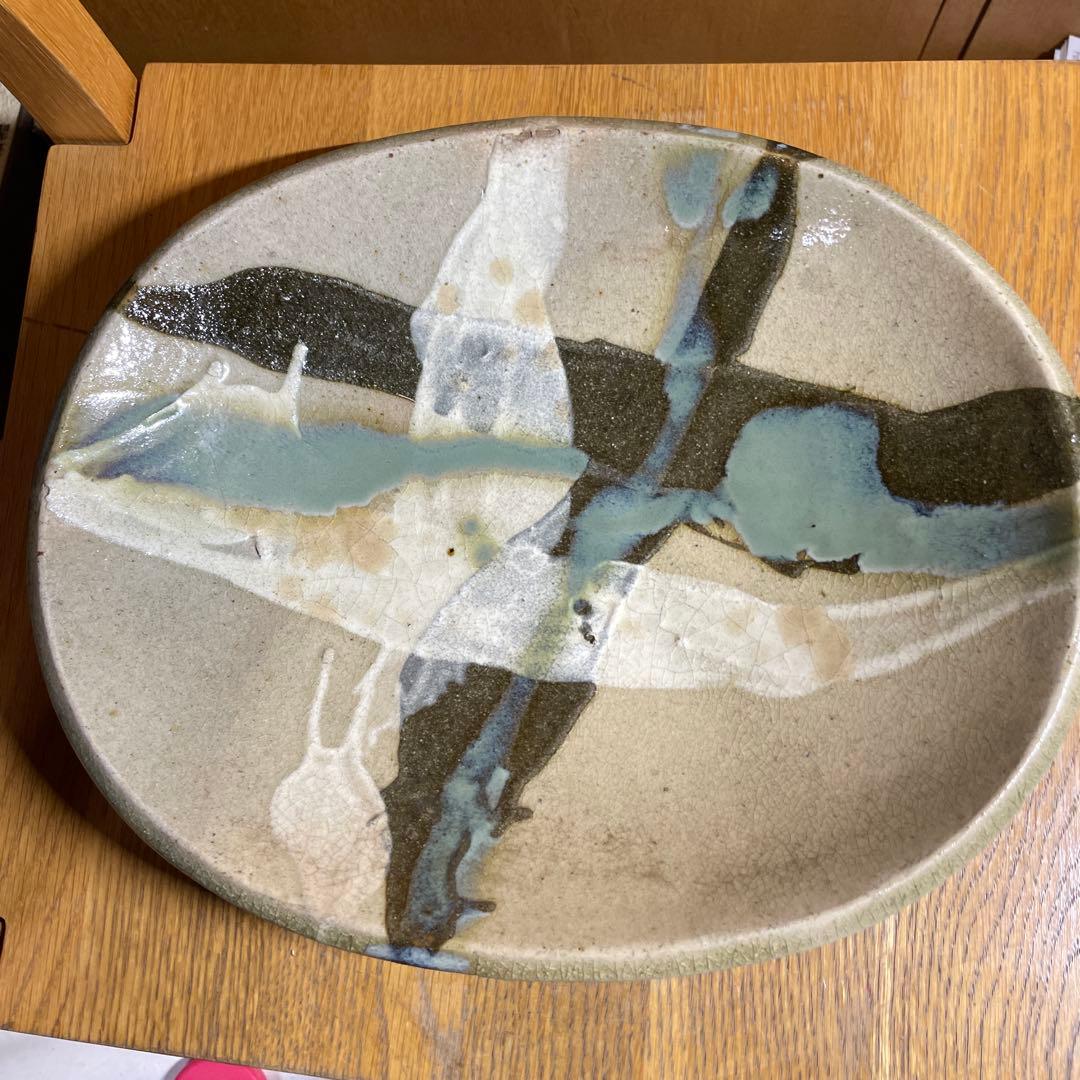 益子焼　楕円皿　箱なし