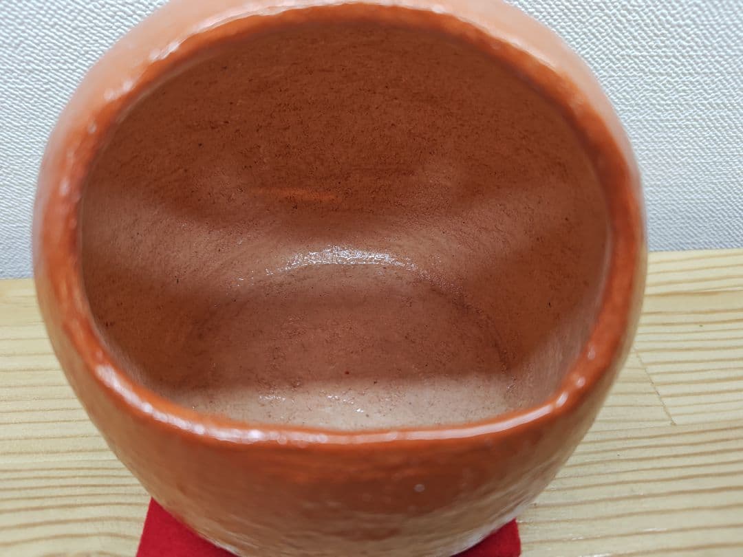 専用 送料込【逢絢亭】茶道具 火入 楽焼 赤楽 アンコ形 川嵜和楽