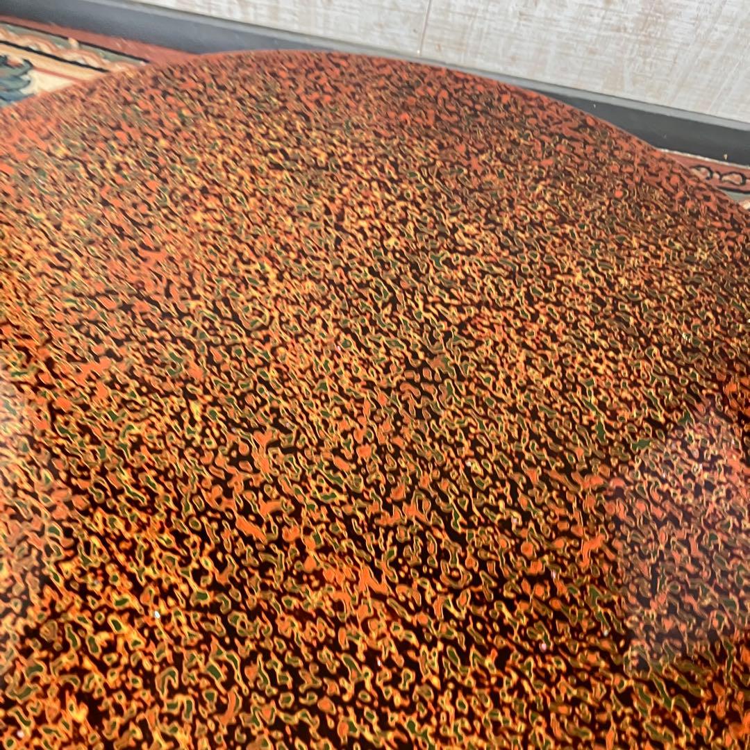 昭和レトロ 津軽塗り 螺鈿 円卓 ちゃぶ台 センターテーブル ロー