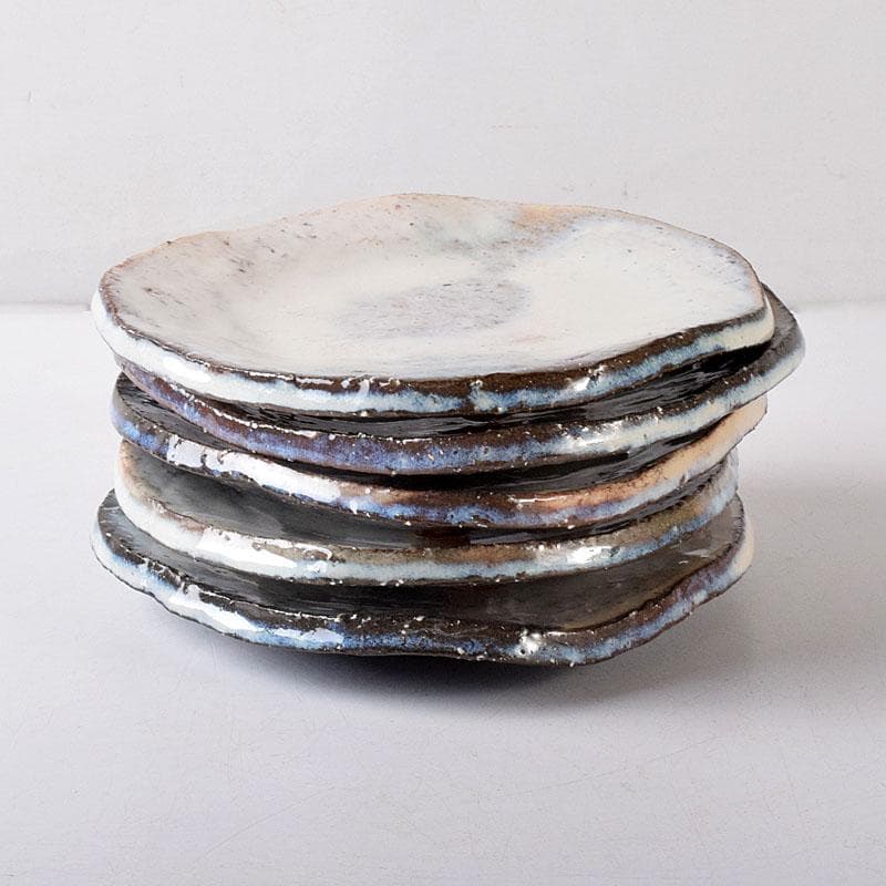 和食器 萩焼 都野栖雲造 皿 銘々皿 5客 共箱 M