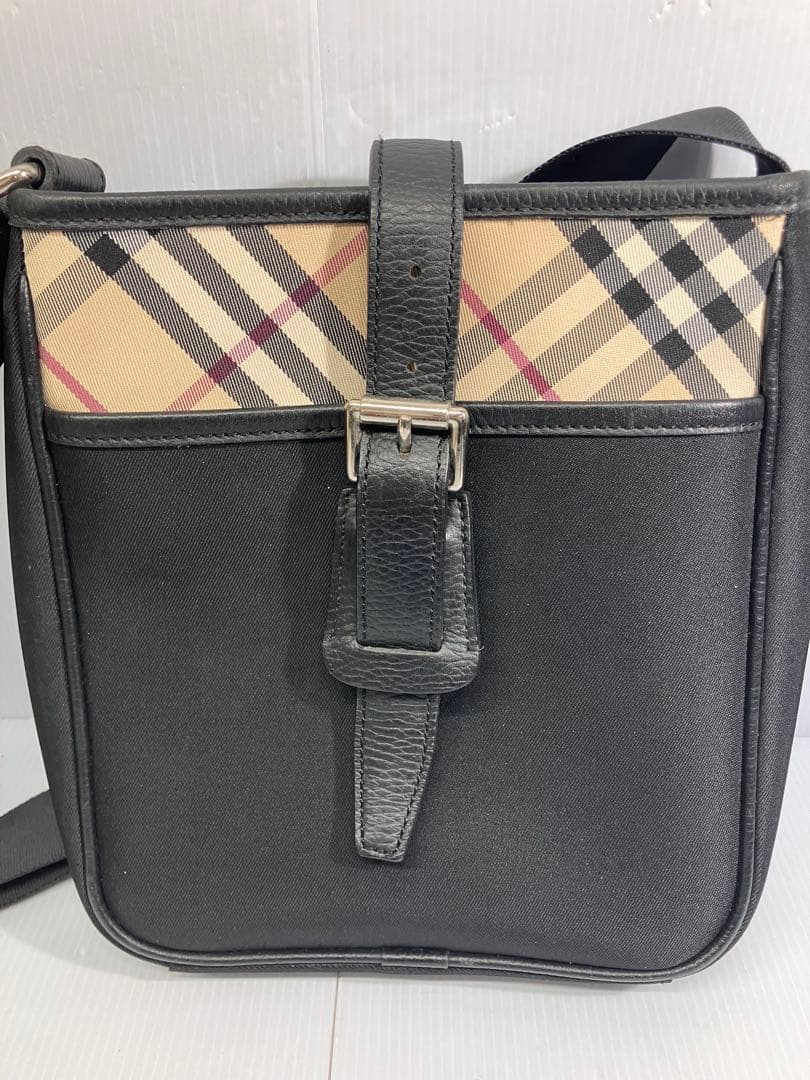 【BURBERRY/バーバリー】ショルダーバッグ キャンバス レザー チェック柄