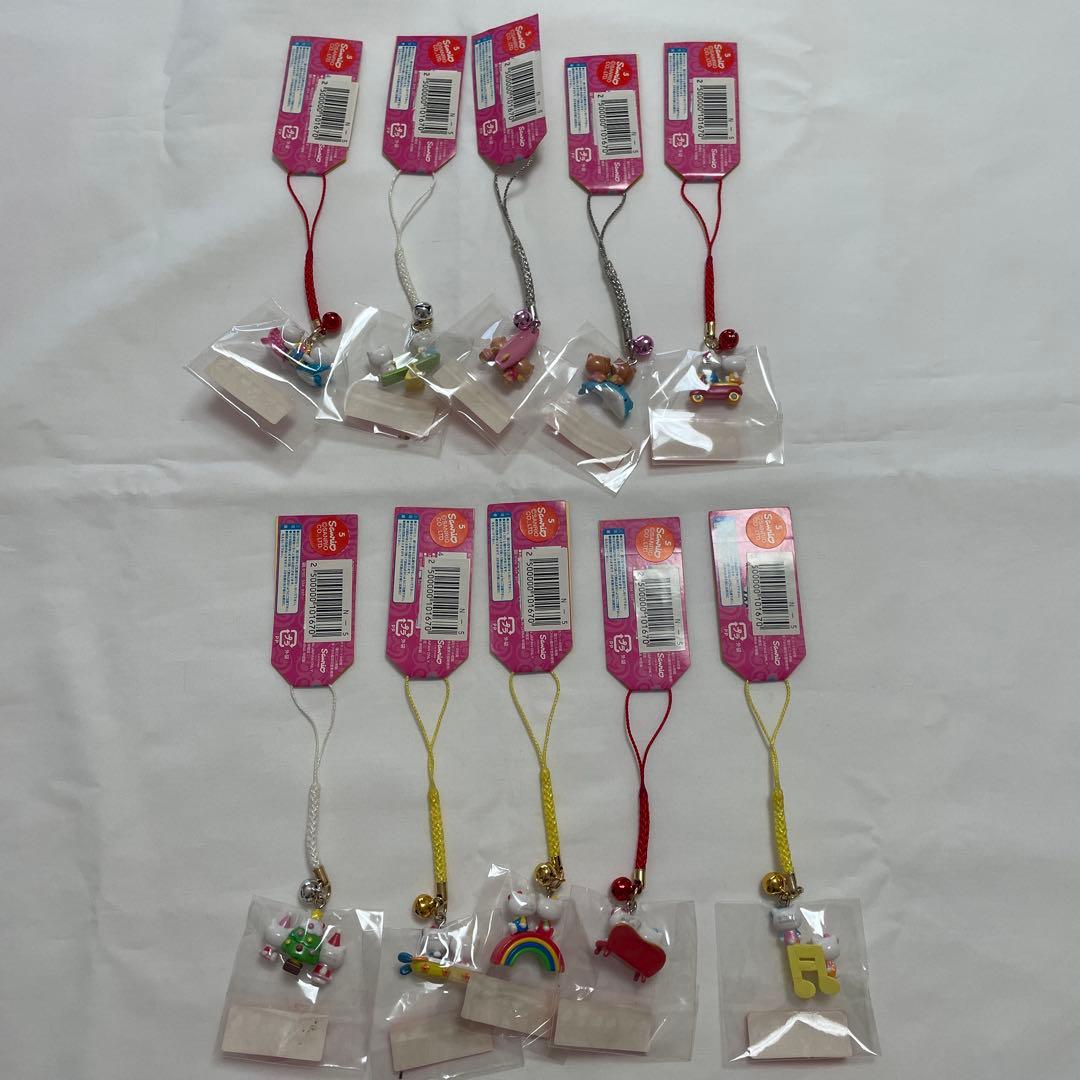 新品◆ハローキティ ご当地キティ 根付けストラップ キティ&ミミィ 10個セット