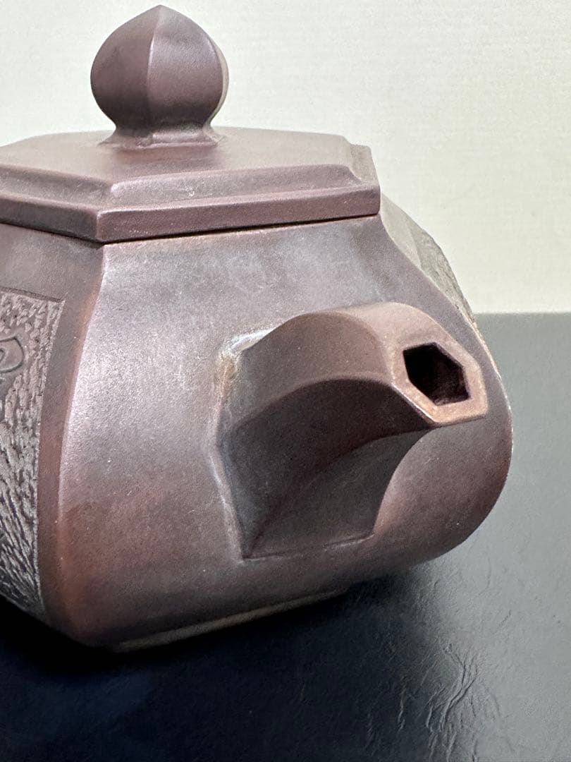 中国，紫砂壺，清時代，邵友庭作，晚清紫砂八大家”之一，六角形，