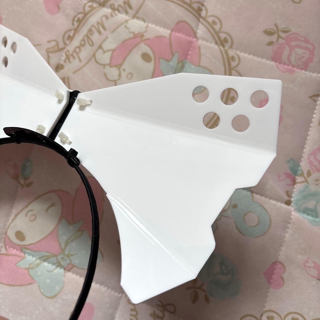 【希少/廃盤品】中央町戦術工芸　サイバー系　リボンカチューシャ　白　ホワイト