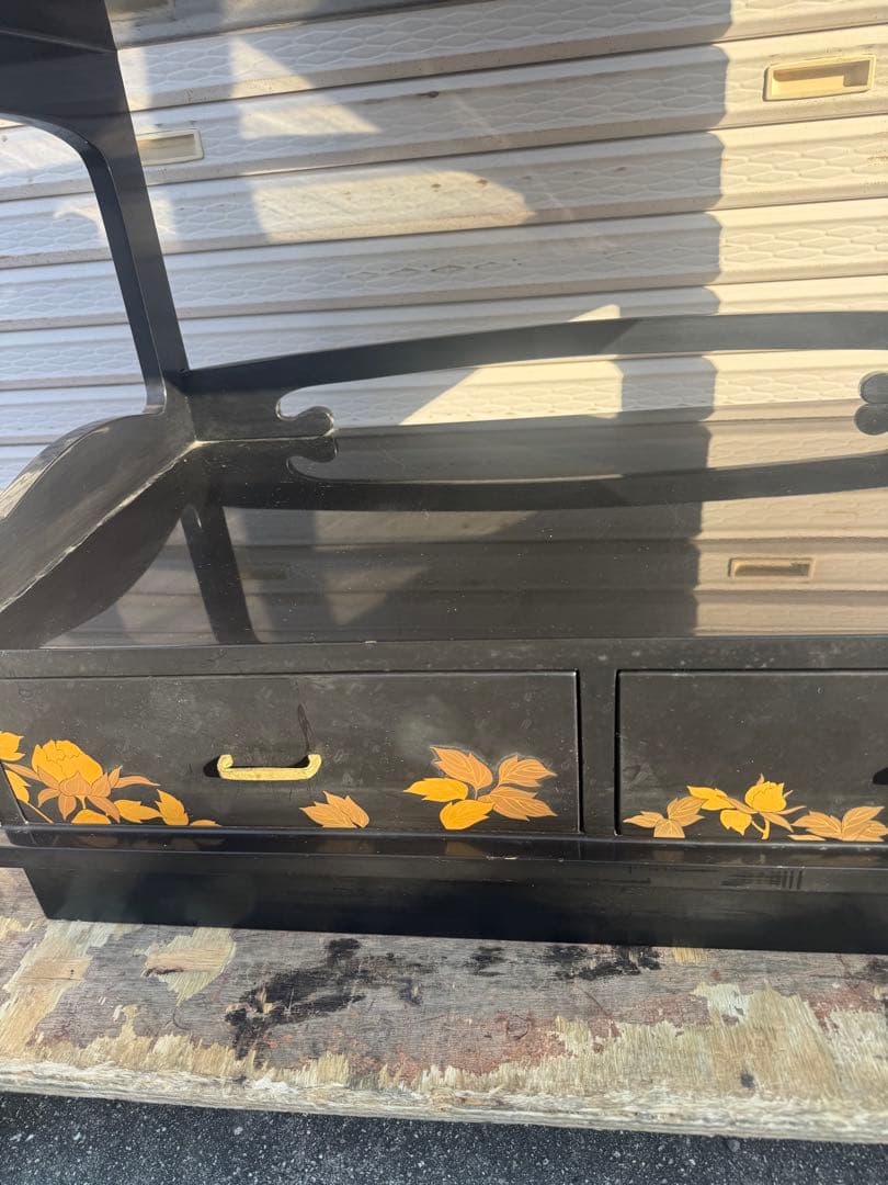 飾り棚 漆塗り 和家具 高級 茶棚 蒔絵 古民家 和風 飾棚 ディスプレイ棚