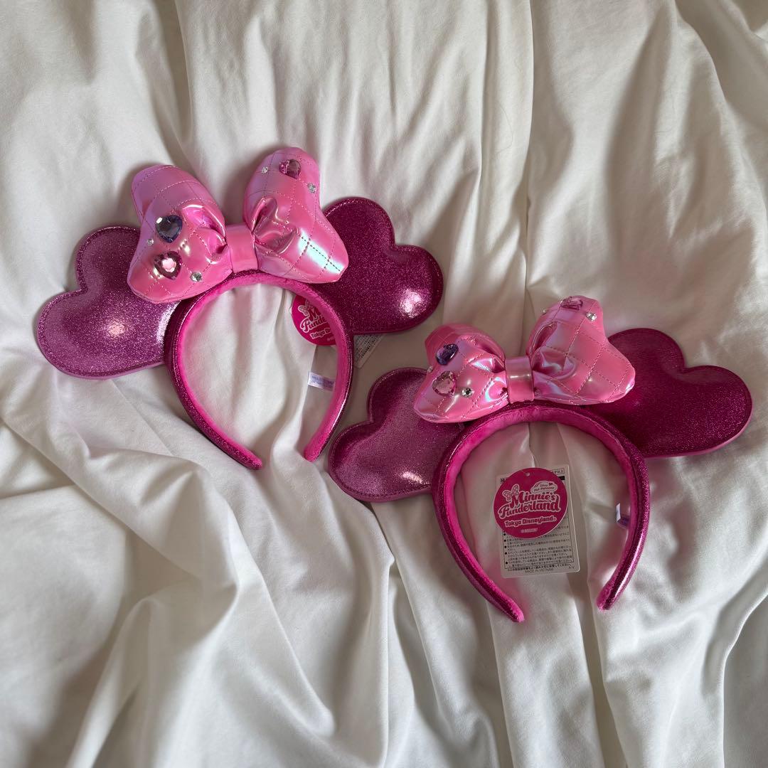 ディズニー パルパルーザ ミニー カチューシャ ピンク 2つ ♡ - メルカリ