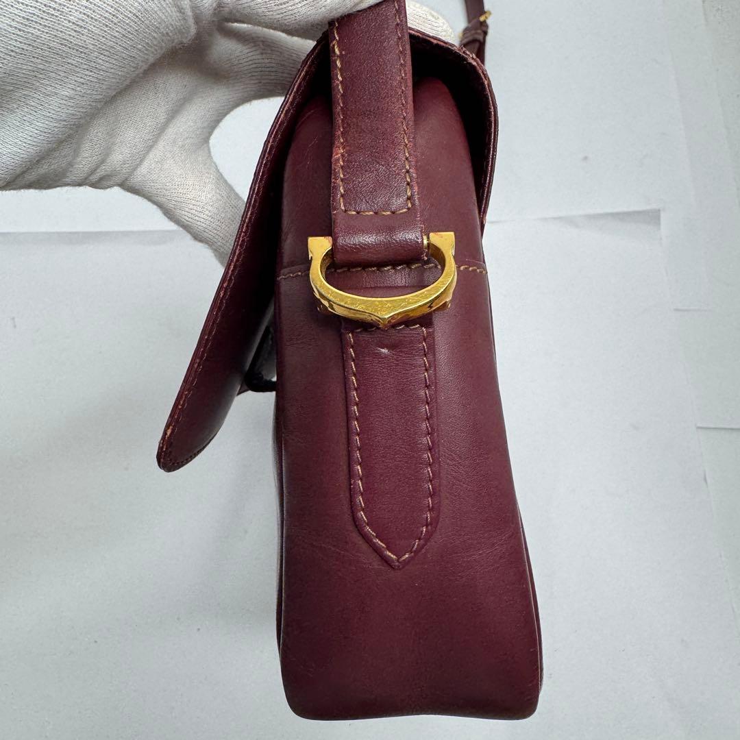 【良品】カルティエ マストライン ショルダーバッグ レザー ゴールド金具