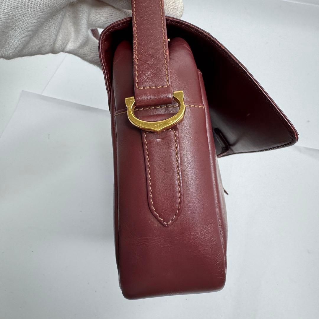【良品】カルティエ マストライン ショルダーバッグ レザー ゴールド金具