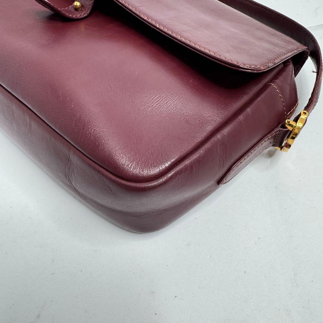 【良品】カルティエ マストライン ショルダーバッグ レザー ゴールド金具