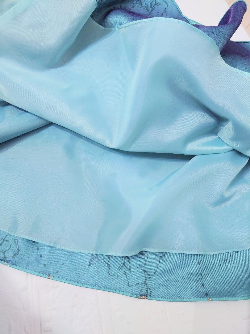 ジュネビビアン ロングドレス 水色 ラメ 花柄 タグ付き