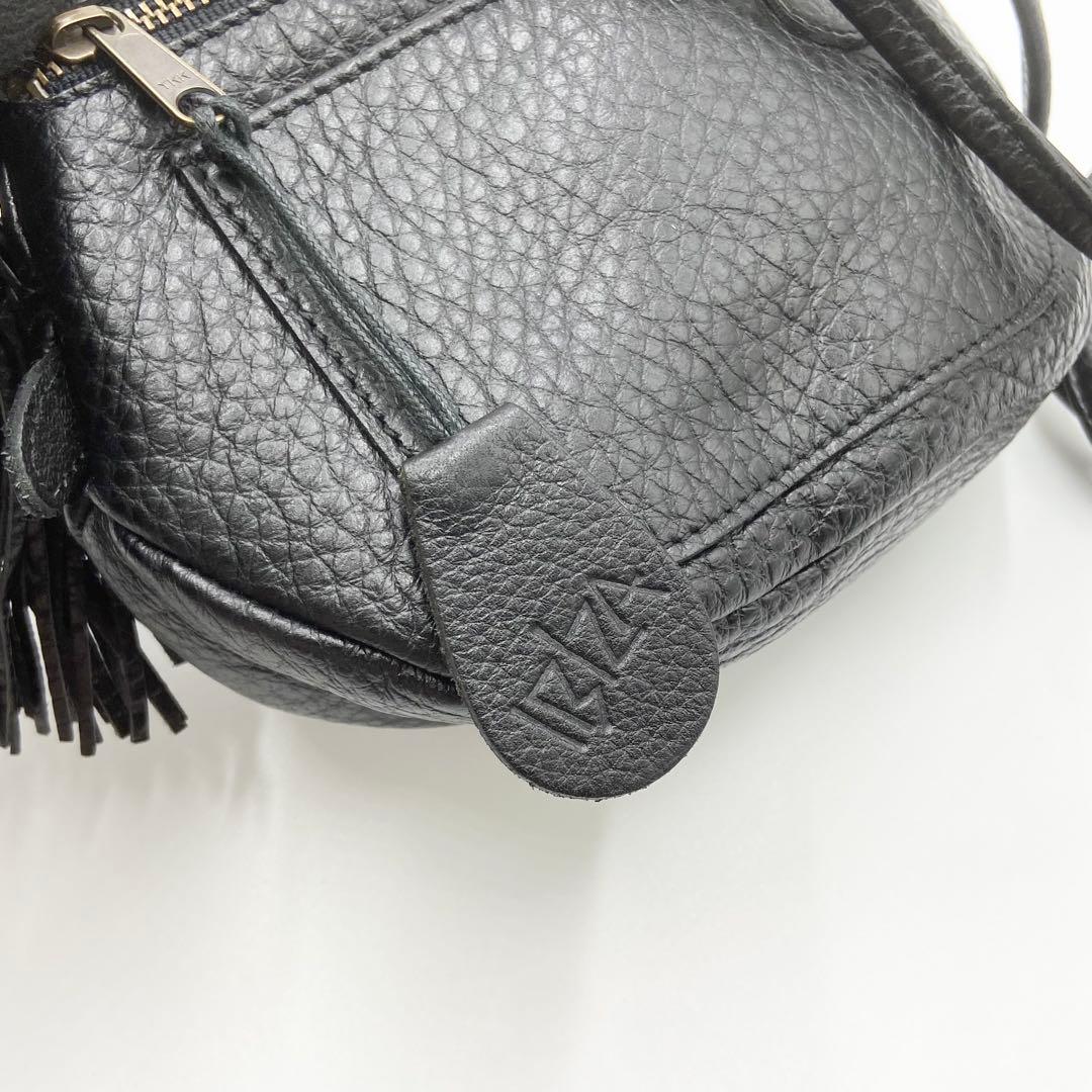 うぐいす餅様IBIZA イビサ　オーストリッチ　ショルダーバッグ　ゾウ　ブラック