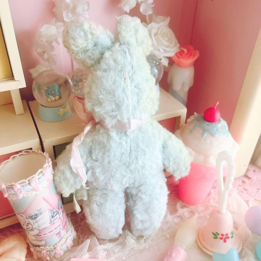 ラバーフェイス ラトルバニー パステル リボン アンティーク