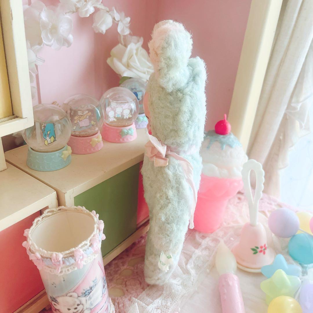 ラバーフェイス ラトルバニー パステル リボン アンティーク