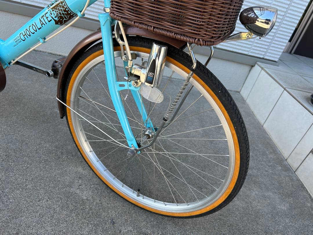 子供用自転車 水色 バスケット付き　22インチ