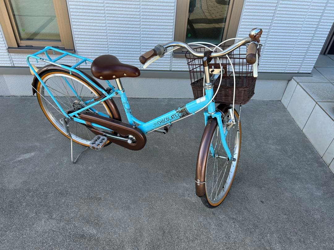 子供用自転車 水色 バスケット付き　22インチ