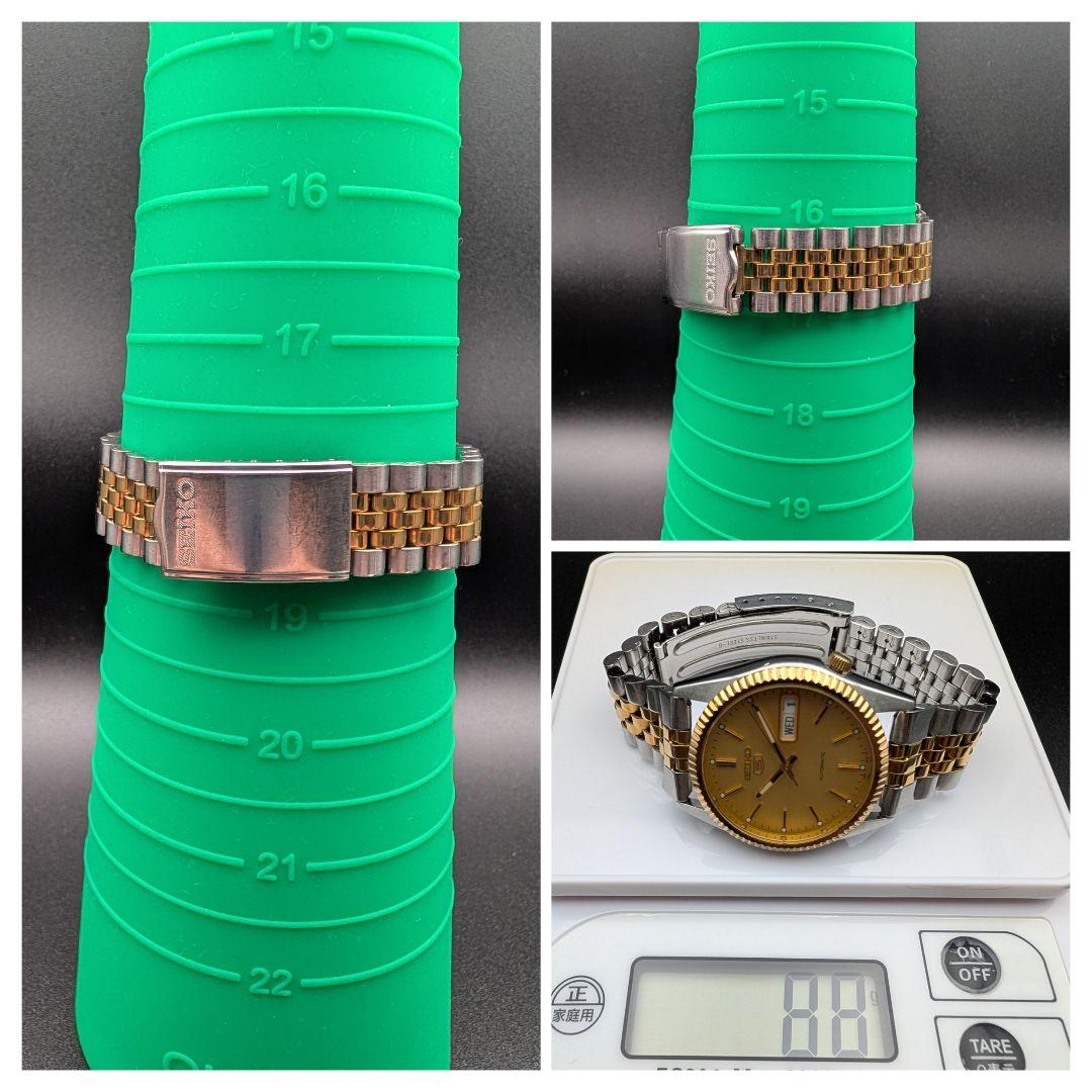 【稼動品】セイコー5 デイデイト 自動巻き 7S26-0500 裏スケ コンビ