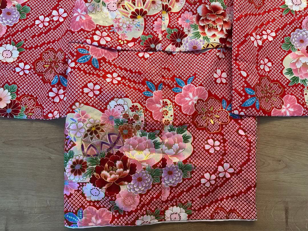 SHI　美品【七五三 3歳 女の子】京都花ひめ フルセット 被布疋田柄