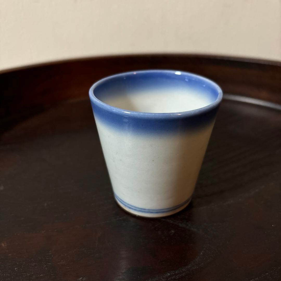モダン輪線猪口　1点③ぐい呑み　筒盃　蕎麦猪口　伊万里　瀬戸　染付　検李朝　酒器